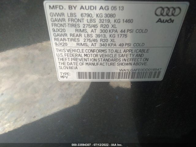 Photo 8 VIN: WA1LGAFE0DD016547 - AUDI Q7 