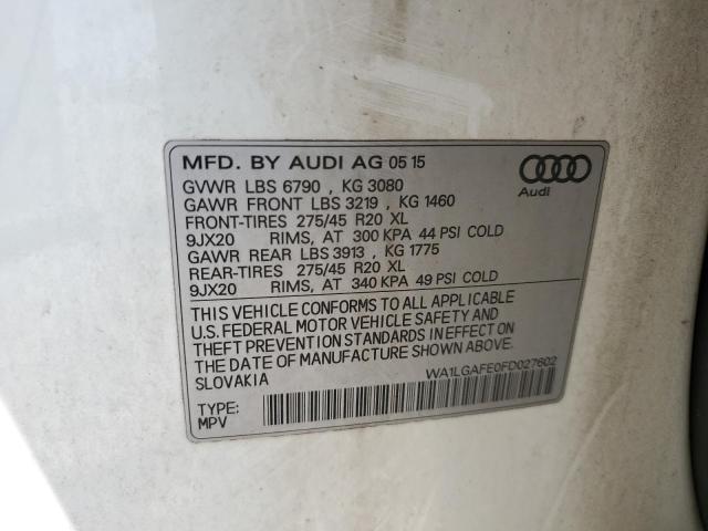 Photo 13 VIN: WA1LGAFE0FD027602 - AUDI Q7 PREMIUM 