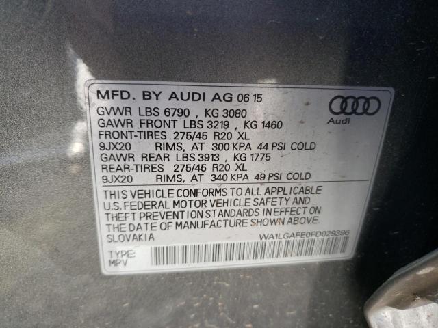 Photo 9 VIN: WA1LGAFE0FD029396 - AUDI Q7 PREMIUM 