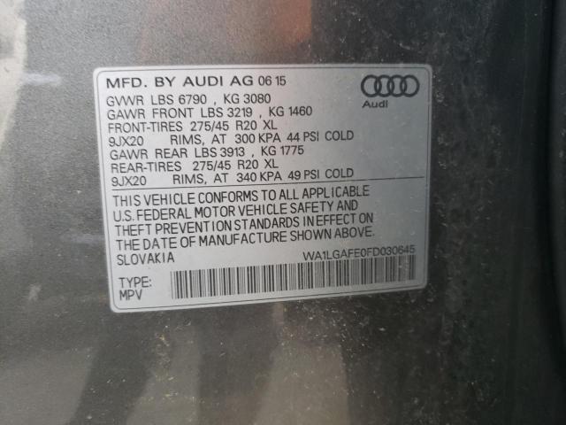 Photo 9 VIN: WA1LGAFE0FD030645 - AUDI Q7 PREMIUM 