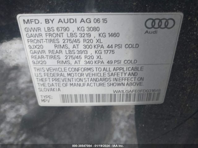 Photo 8 VIN: WA1LGAFE0FD031648 - AUDI Q7 