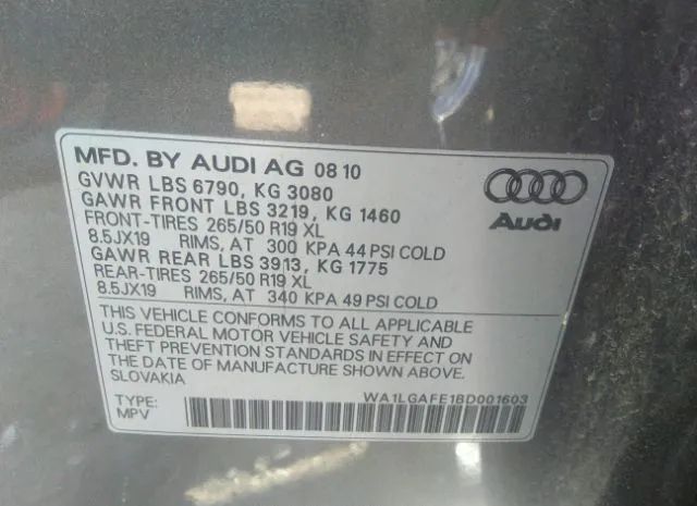 Photo 8 VIN: WA1LGAFE1BD001603 - AUDI Q7 