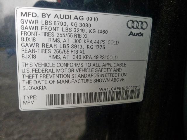 Photo 9 VIN: WA1LGAFE1BD003013 - AUDI Q7 PREMIUM 