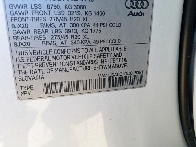 Photo 9 VIN: WA1LGAFE1DD015391 - AUDI Q7 PREMIUM 