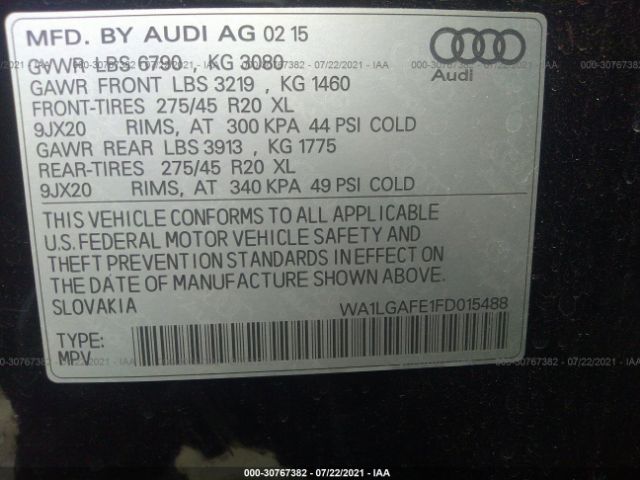 Photo 8 VIN: WA1LGAFE1FD015488 - AUDI Q7 