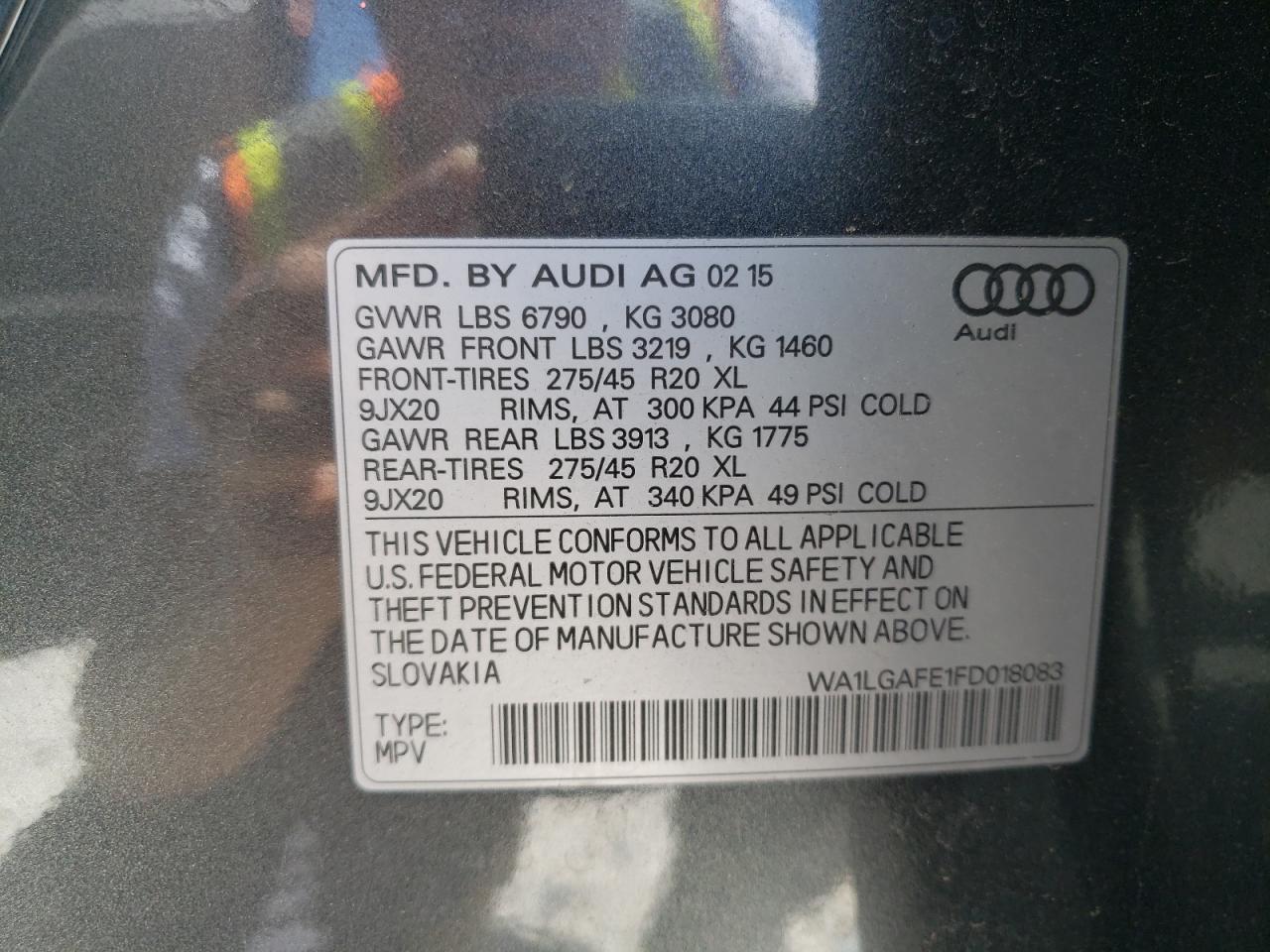 Photo 11 VIN: WA1LGAFE1FD018083 - AUDI Q7 