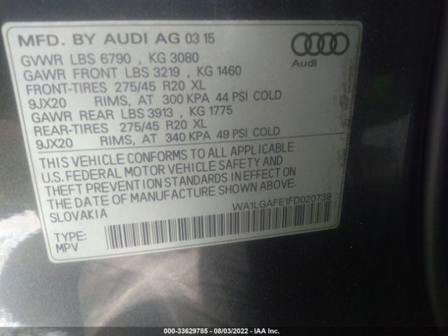 Photo 8 VIN: WA1LGAFE1FD020738 - AUDI Q7 