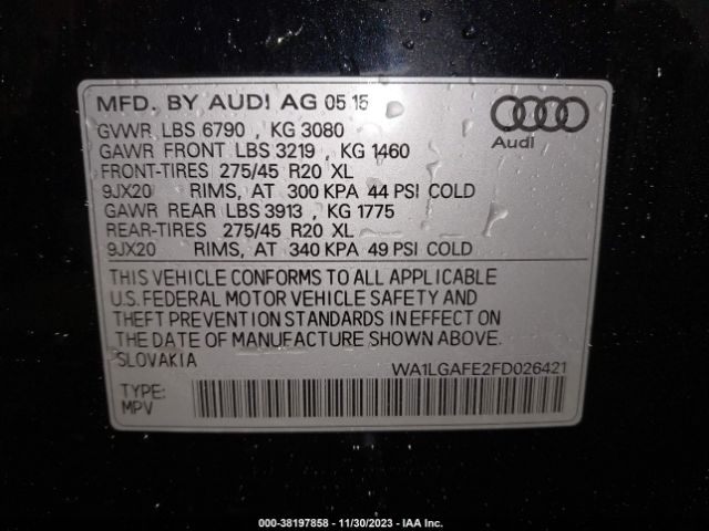 Photo 8 VIN: WA1LGAFE2FD026421 - AUDI Q7 