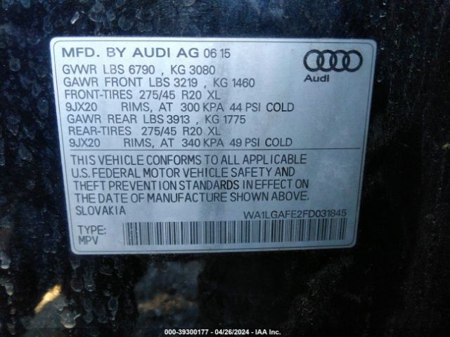 Photo 8 VIN: WA1LGAFE2FD031845 - AUDI Q7 