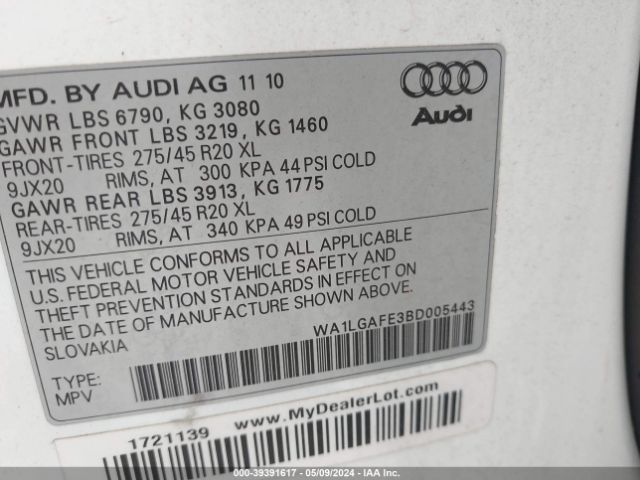 Photo 8 VIN: WA1LGAFE3BD005443 - AUDI Q7 