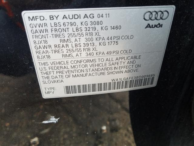 Photo 9 VIN: WA1LGAFE3BD009685 - AUDI Q7 PREMIUM 