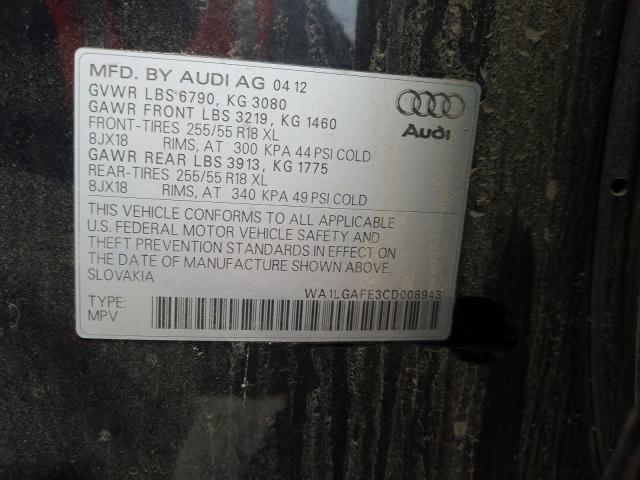 Photo 9 VIN: WA1LGAFE3CD008943 - AUDI Q7 PREMIUM 