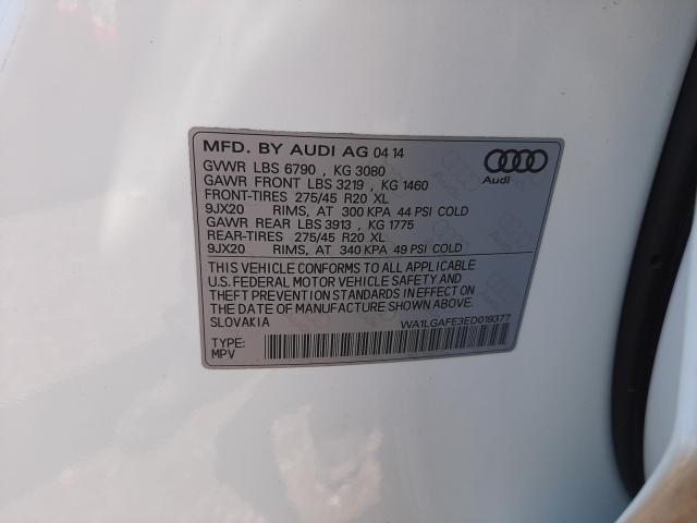 Photo 9 VIN: WA1LGAFE3ED019377 - AUDI Q7 PREMIUM 