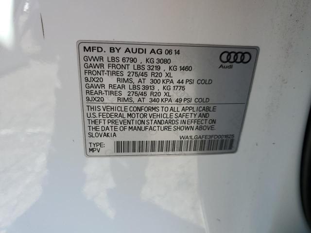 Photo 9 VIN: WA1LGAFE3FD001625 - AUDI Q7 PREMIUM 