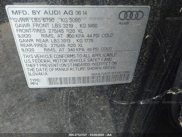 Photo 8 VIN: WA1LGAFE3FD002998 - AUDI Q7 