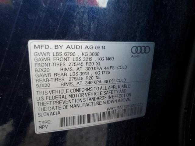 Photo 12 VIN: WA1LGAFE3FD003228 - AUDI Q7 PREMIUM 