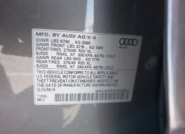 Photo 8 VIN: WA1LGAFE3FD009823 - AUDI Q7 