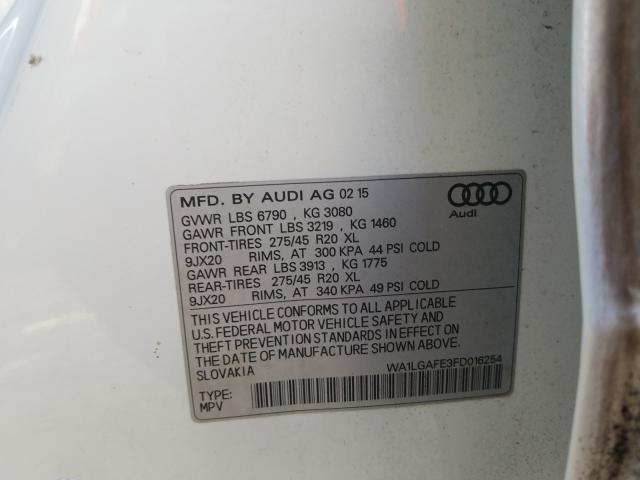 Photo 9 VIN: WA1LGAFE3FD016254 - AUDI Q7 PREMIUM 