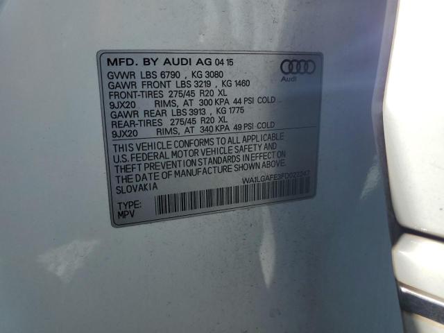 Photo 13 VIN: WA1LGAFE3FD022247 - AUDI Q7 PREMIUM 