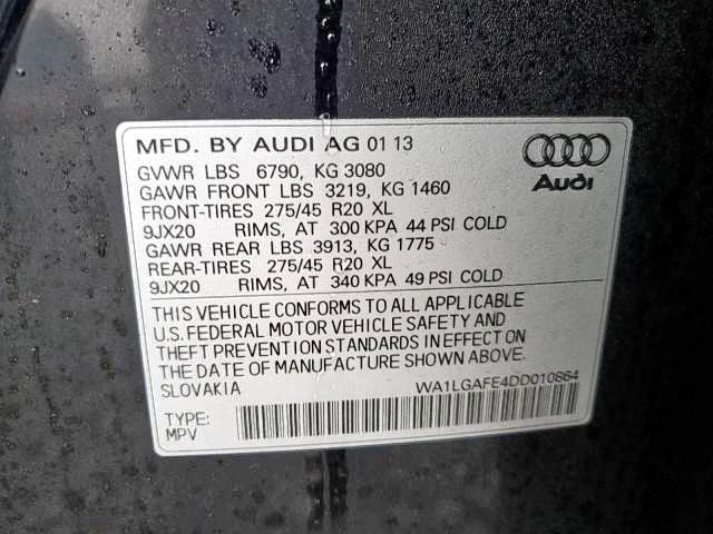 Photo 9 VIN: WA1LGAFE4DD010864 - AUDI Q7 PREMIUM 