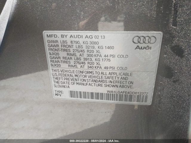 Photo 8 VIN: WA1LGAFE4DD012372 - AUDI Q7 