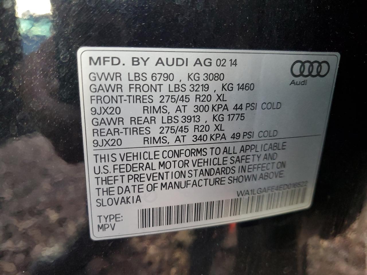 Photo 11 VIN: WA1LGAFE4ED016522 - AUDI Q7 