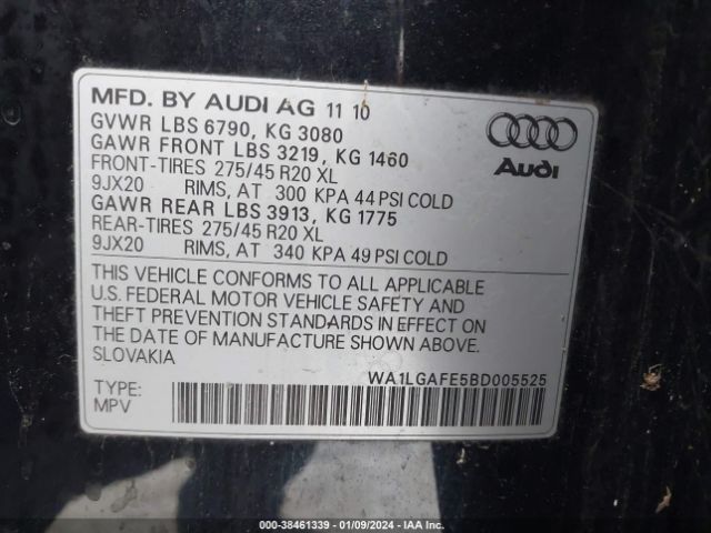 Photo 8 VIN: WA1LGAFE5BD005525 - AUDI Q7 