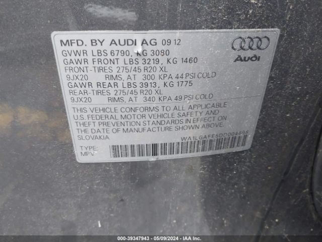 Photo 8 VIN: WA1LGAFE5DD004698 - AUDI Q7 