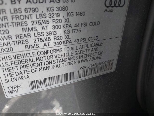 Photo 8 VIN: WA1LGAFE5FD019091 - AUDI Q7 