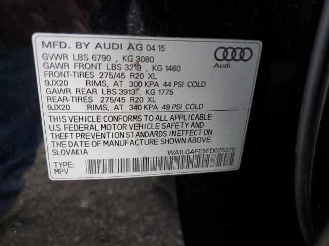 Photo 12 VIN: WA1LGAFE5FD025375 - AUDI Q7 PREMIUM 