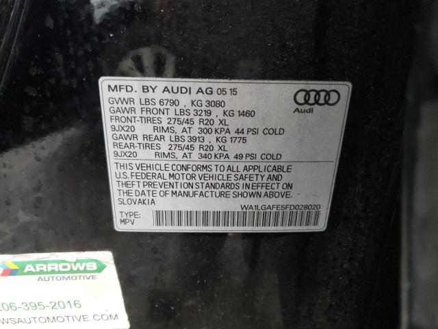 Photo 9 VIN: WA1LGAFE5FD028020 - AUDI Q7 PREMIUM 