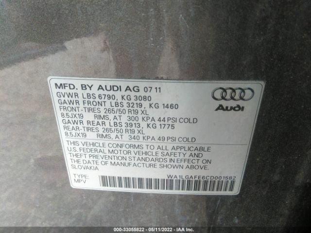 Photo 8 VIN: WA1LGAFE6CD001582 - AUDI Q7 