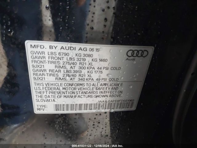 Photo 8 VIN: WA1LGAFE6FD031069 - AUDI Q7 