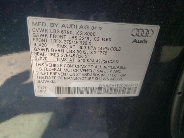 Photo 9 VIN: WA1LGAFE7CD009013 - AUDI Q7 