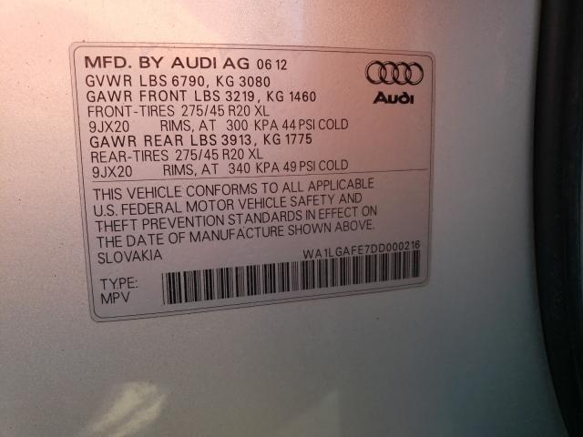 Photo 9 VIN: WA1LGAFE7DD000216 - AUDI Q7 