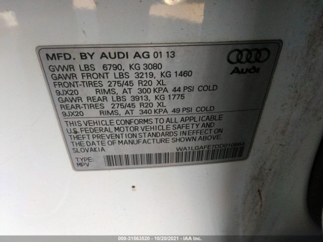 Photo 8 VIN: WA1LGAFE7DD010664 - AUDI Q7 