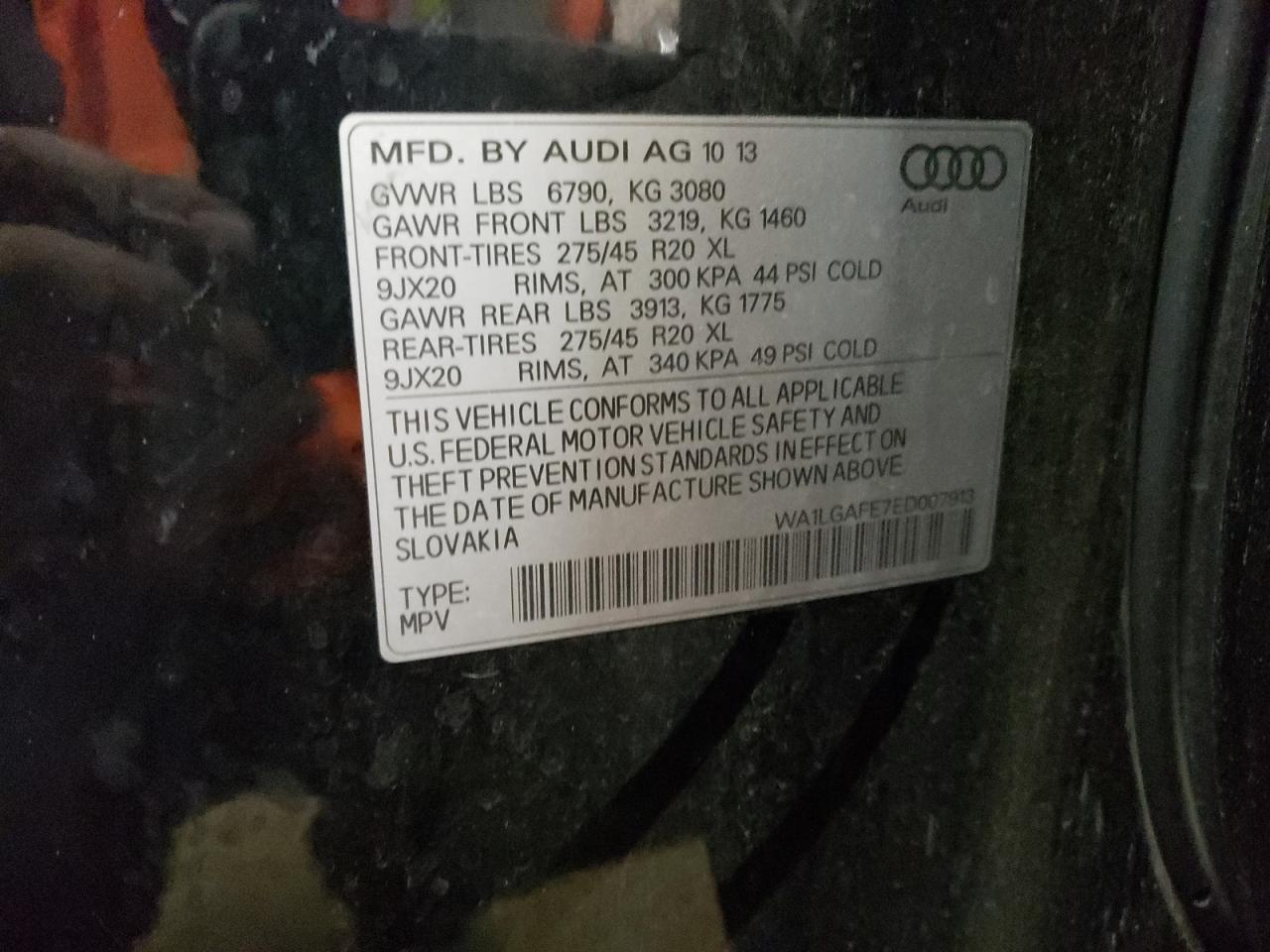 Photo 11 VIN: WA1LGAFE7ED007913 - AUDI Q7 