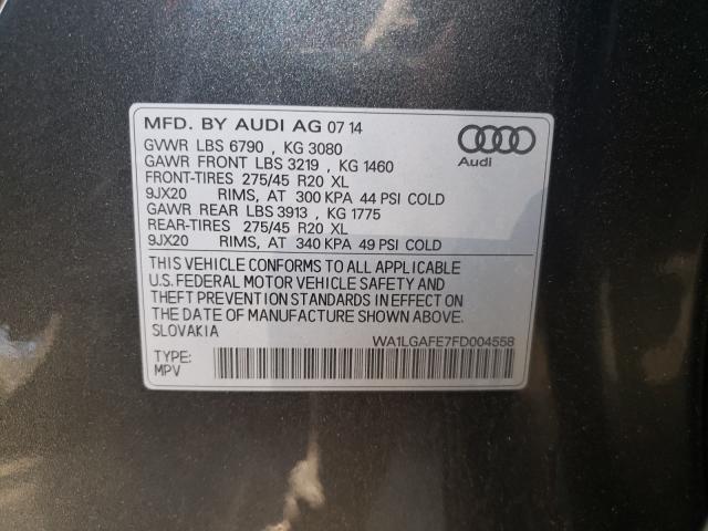 Photo 9 VIN: WA1LGAFE7FD004558 - AUDI Q7 PREMIUM 