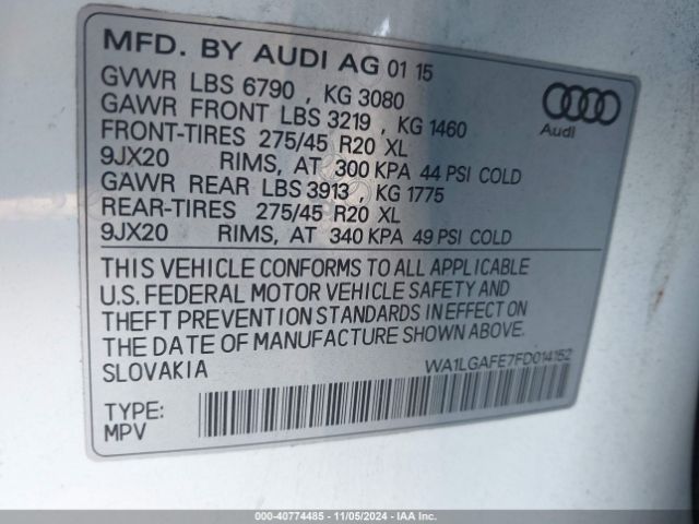 Photo 8 VIN: WA1LGAFE7FD014152 - AUDI Q7 