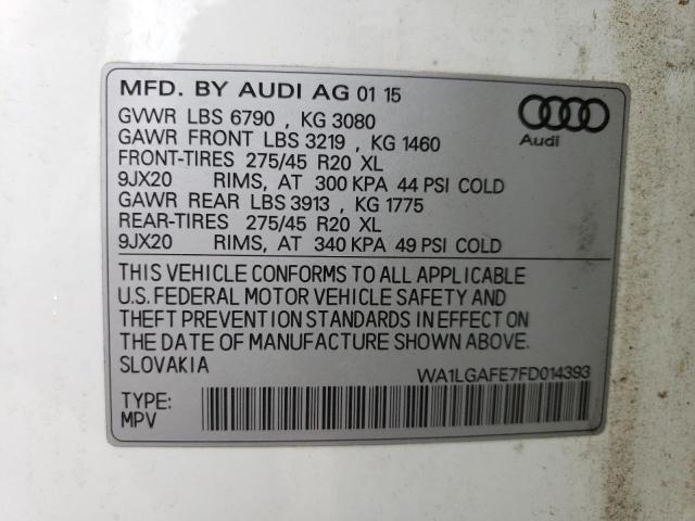 Photo 12 VIN: WA1LGAFE7FD014393 - AUDI Q7 PREMIUM 