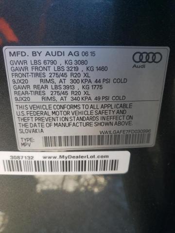 Photo 12 VIN: WA1LGAFE7FD030996 - AUDI Q7 PREMIUM 