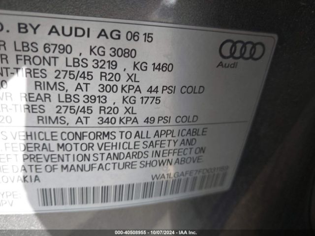 Photo 8 VIN: WA1LGAFE7FD031159 - AUDI Q7 