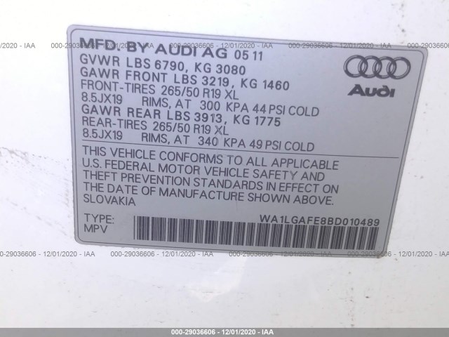 Photo 8 VIN: WA1LGAFE8BD010489 - AUDI Q7 