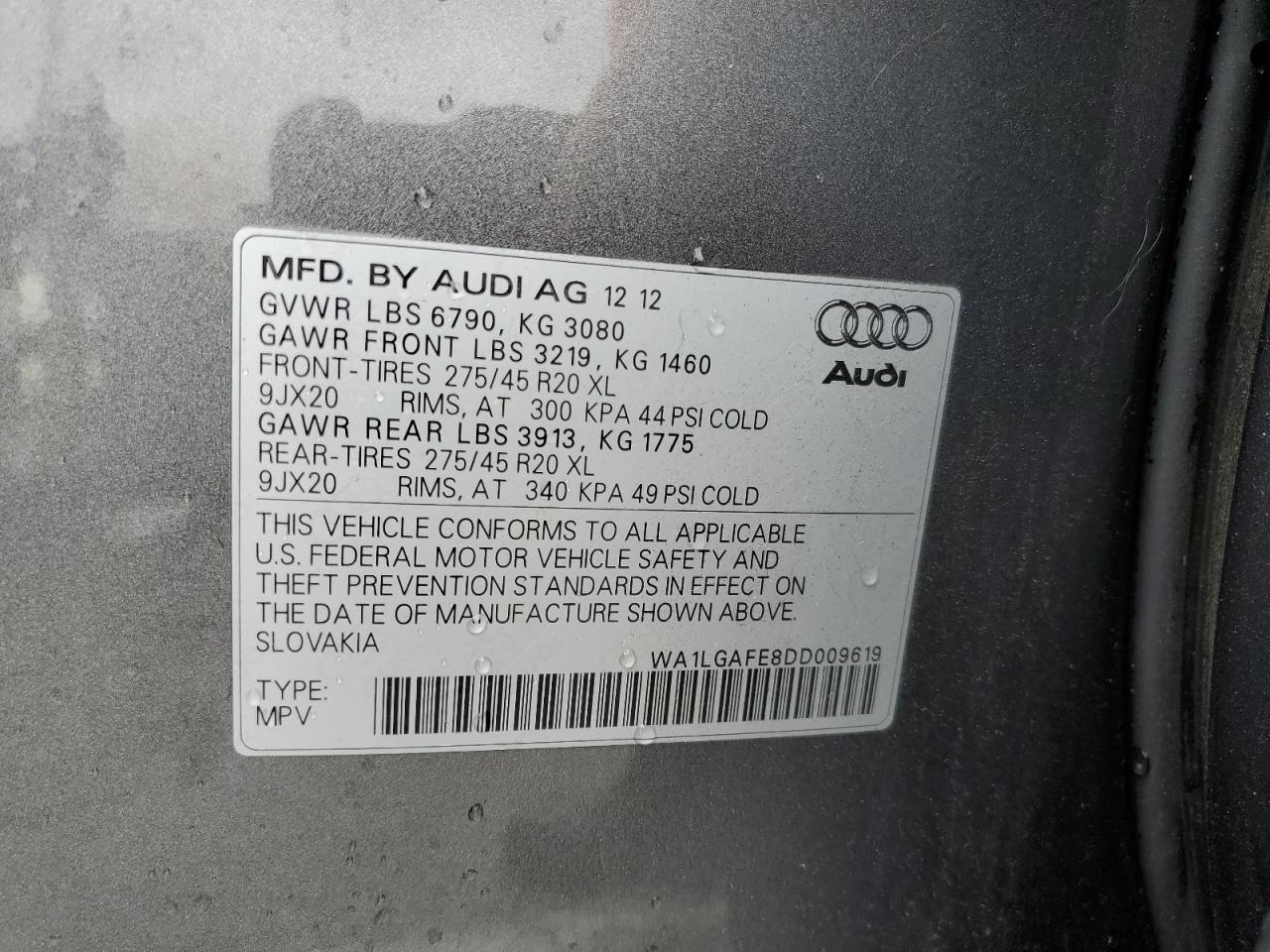 Photo 12 VIN: WA1LGAFE8DD009619 - AUDI Q7 