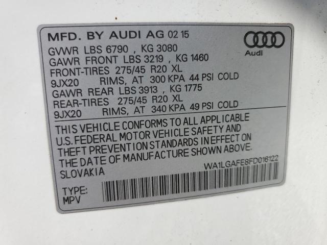 Photo 9 VIN: WA1LGAFE8FD016122 - AUDI Q7 PREMIUM 