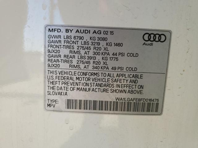 Photo 11 VIN: WA1LGAFE8FD016475 - AUDI Q7 PREMIUM 