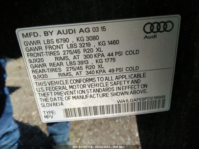 Photo 8 VIN: WA1LGAFE8FD019568 - AUDI Q7 