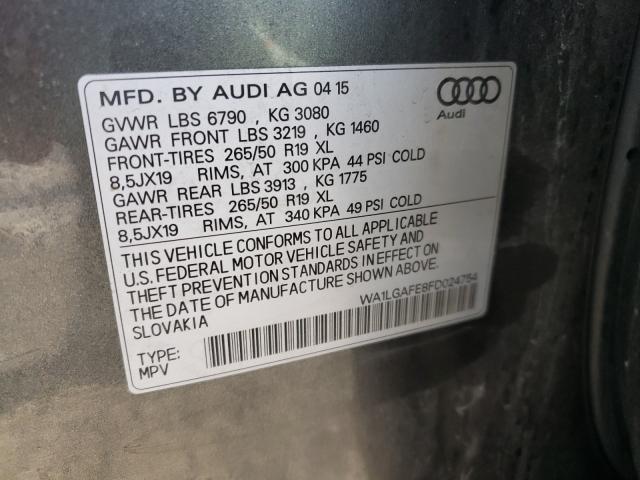 Photo 9 VIN: WA1LGAFE8FD024754 - AUDI Q7 