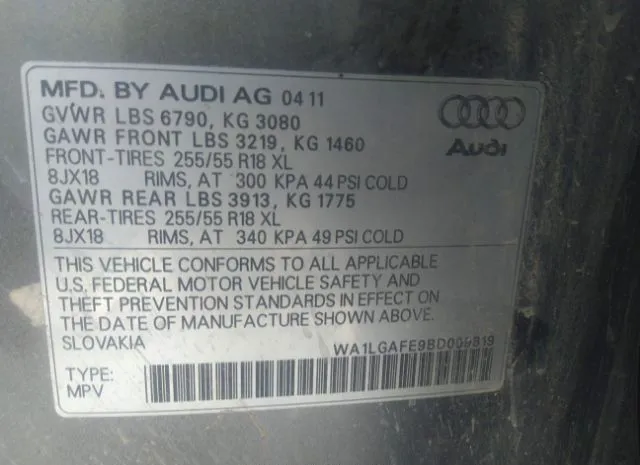 Photo 8 VIN: WA1LGAFE9BD009819 - AUDI Q7 