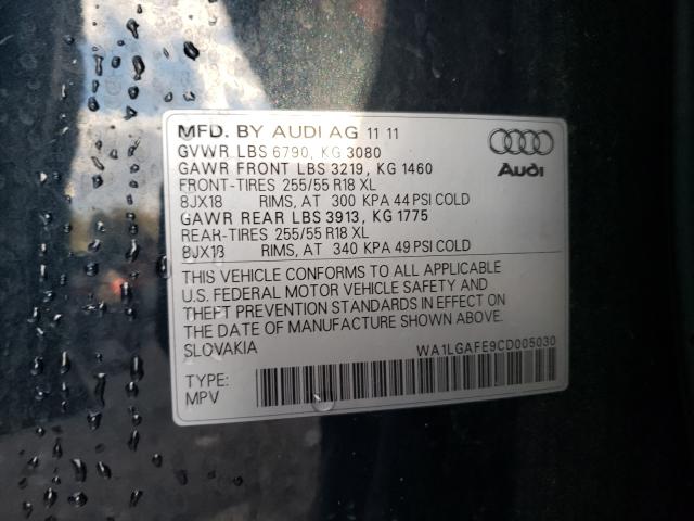 Photo 9 VIN: WA1LGAFE9CD005030 - AUDI Q7 PREMIUM 